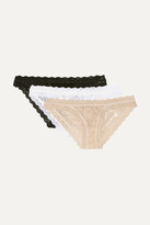 Thumbnail for your product : Hanky Panky Signature Set Of Three Stretch-lace Brazilian Briefs