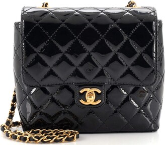 CHANEL, Bags, Chanel Vintage Patent Square Quilt Flap Bag