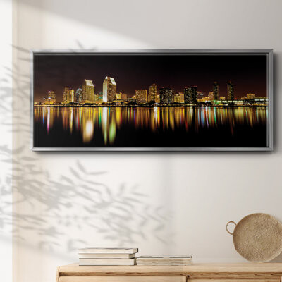 Red Barrel Studio San Diego Skyline- Framed Canvas