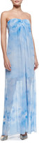 Thumbnail for your product : Alice + Olivia Maisie Cloud-Print Strapless Chiffon Maxi