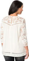 Thumbnail for your product : Motherhood Maternity Motherhood Wendy Bellissimo 3/4 Sleeve Lace Trim Maternity Blouse