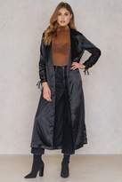 Thumbnail for your product : boohoo Ruched Sleeve Duster Black