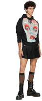 Thumbnail for your product : Charles Jeffrey Loverboy Black Organic Cotton Face Graphic Hoodie