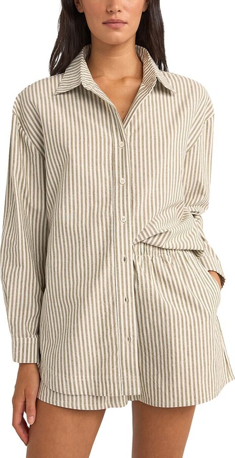 rhythm Valley Stripe Oversized Shirt - Women's