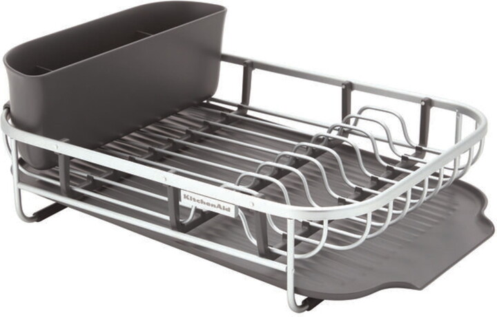 KitchenAid Aluminum Space Saving Dishrack in Charcoal Gray