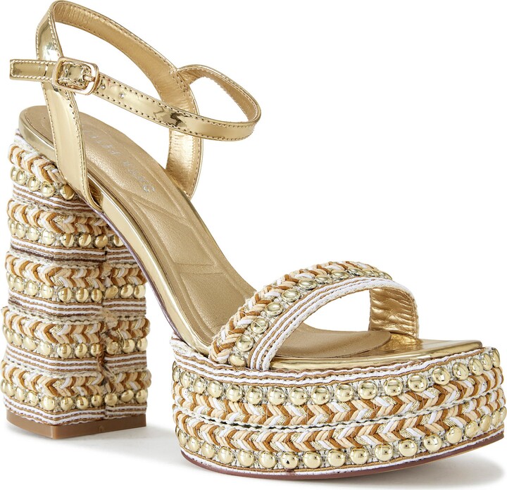 AZALEA WANG Judson Espadrille Ankle Strap Platform Sandal