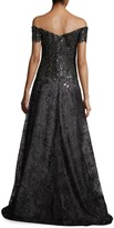 Thumbnail for your product : Rene Ruiz Collection Off-The-Shoulder Sequin & Tulle Gown
