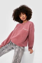 Thumbnail for your product : Nasty Gal Womens Stay Hydrated Oversized Graphic Sweatshirt - Brown - L