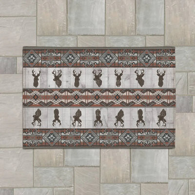 Laural Home Rectangle Southwest Lodge Indoor/Outdoor Area Rug with Non-Slip Backing