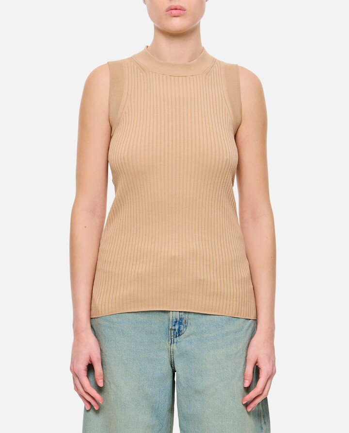 Sportmax Tione Cotton Ribbed Tank Top