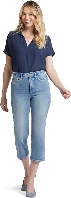 NYDJ Joni High-Rise Relaxed Capri in Blue Valley Women's Jeans Blue Valley : 4 23, Cotton/Denim/Elastane
