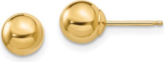 Black Bow Jewelry Co. BlackBowJewelry6mmPolishedBallFrictionBackStudEarringsin14kYellowGold
