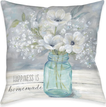 Laural Home Homemade Happiness Floral Throw Pillow