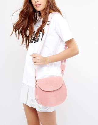 Glamorous Suedette Saddle Bag In Pink