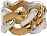 Thumbnail for your product : Bottega Veneta Silver and Gold Chain Ring