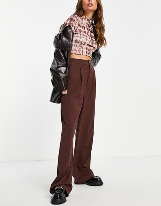 Ananya Pandays chocolate brown offshoulder crop top  pants set is  perfect for a dinner date  VOGUE India