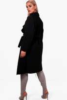 Thumbnail for your product : boohoo Plus Wool Look Wrap Coat