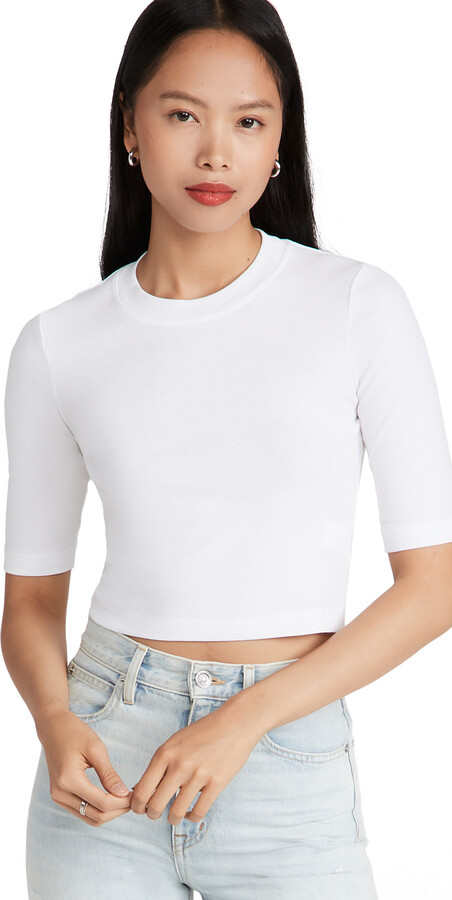 Rosetta Getty Cropped Sleeve T-Shirt