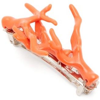 Timeless Pearly Coral-effect Hair Clip - Red