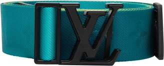 Louis Vuitton Pale Green Damier Embossed Suede LV Initiales Belt 95CM Louis  Vuitton