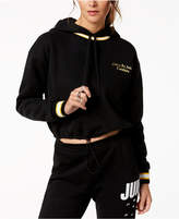 Thumbnail for your product : Juicy Couture Cropped Striped-Trim Hoodie