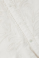 Thumbnail for your product : Veronica Beard Analeah Ruffled Embroidered Ramie Mini Dress - White