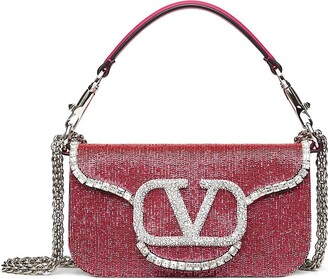 Valentino Garavani Small Locò Crystal-embellished Shoulder Bag