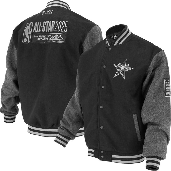 Fisll Men's and Women's Black 2025 All-Star Game Full-Snap Varsity Jacket