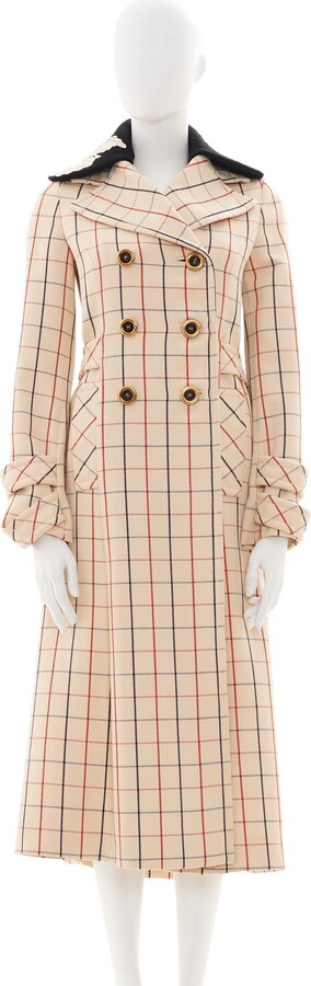 Miu Miu Pre-fall 2016 Double Breasted Black And Red Stripes Coat