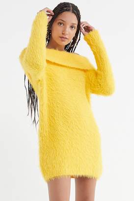 Urban Outfitters Fuzzy Off-The-Shoulder Sweater Dress