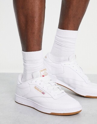 Reebok Club C 85 sneakers in white with gum sole - ShopStyle Trainers &  Athletic Shoes