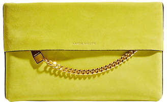 Karen Millen Leather Chain Zip Clutch Bag