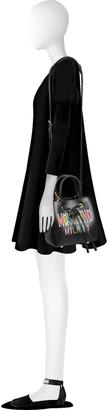 Moschino Black Leather Mini Satchel Bag w/Detachable Shoulder Strap