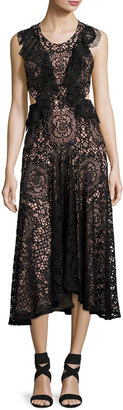 Alexis Aldridge Lace Midi Dress, Black