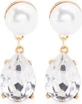 Thumbnail for your product : Kenneth Jay Lane Crystal-Pendant Drop Pearl Earrings