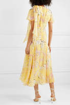 Thumbnail for your product : Erdem Kirstie Floral-print Silk-voile Midi Dress - Yellow