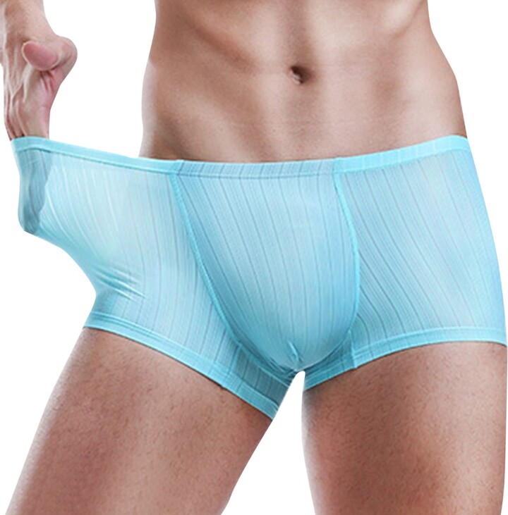 HZMM Good Briefs for Men's Summer Sexy Thin Transparent Ice Silk Boxers  Breathable Soft Waist Non- Underpants Underwear Underwear Men - ShopStyle