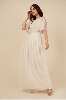 Thumbnail for your product : Little Mistress Nude Embellished Short Sleeve Maxi
