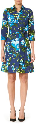 Carolina Herrera Belted Floral Print Shirtdress