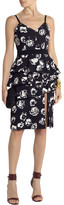 Thumbnail for your product : Ungaro Ruffled Floral-print Crepe Dress - Black