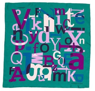 Turnbull & Asser Alphabet Print Silk Pocket Square