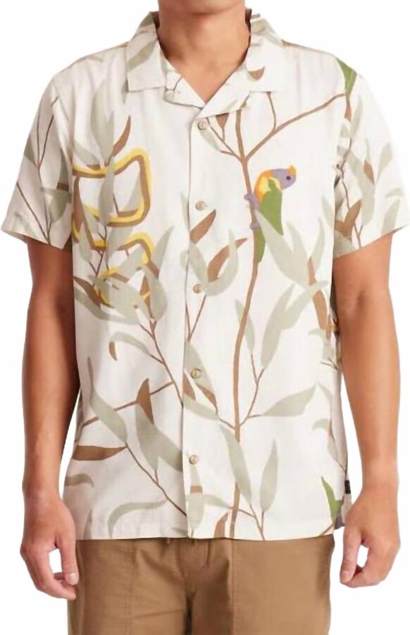 ROARK Gonzo Short Sleeve Woven Shirt In Gum Tree Bone