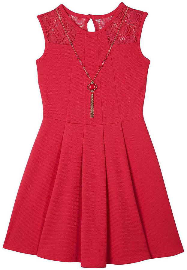 JCPenney BY AND BY GIRL by&by Girl Lace Skater Dress and Necklace