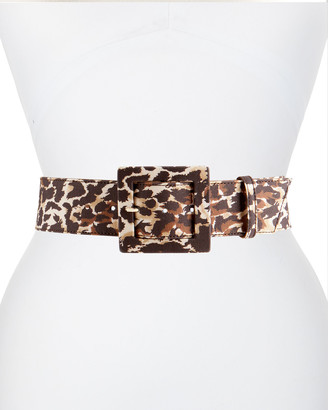 Veronica Beard Rickie Leopard-Print Belt