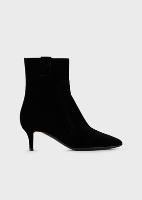 green velvet kitten heels