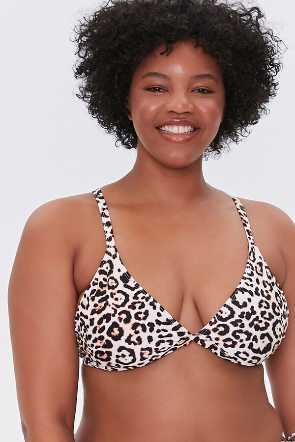 Forever 21 Leopard Print Triangle Bikini Top - ShopStyle Plus Size Swimwear