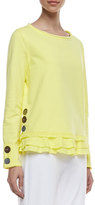 Thumbnail for your product : Neon Buddha Cape Side Ruffled-Hem Pullover