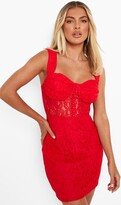 Thumbnail for your product : boohoo Lace Corset Detail Mini Dress