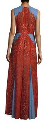 BCBGMAXAZRIA Marlyn Lace Panel Maxi Dress