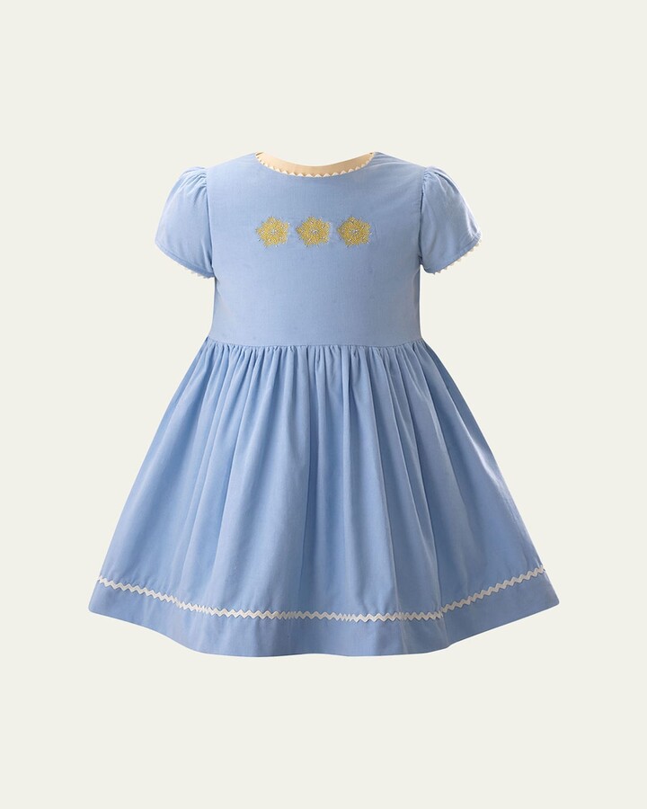 Rachel Riley Girl's Snowflake Embroidered Dress, Size 2-10